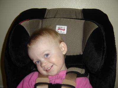 Peanut 16 months in The Britax Boulevard